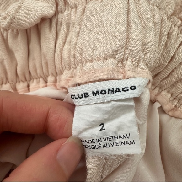 Club Monaco Womens Paper Bag High Waist Tapered Pleated Pants Pink-2 - Picture 12 of 17